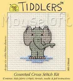 Mouseloft Elephant Tiddlers cross stitch kit